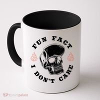 Fun Fact I Don't Care Funny Skeleton Sarcastic Coffee Mug thumb 0