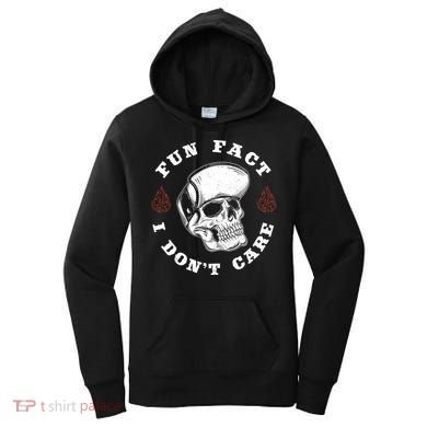 Fun Fact I Don't Care Funny Skeleton Sarcastic Women's Hoodie