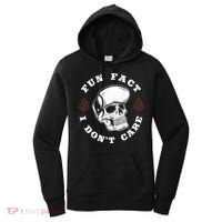 Fun Fact I Don't Care Funny Skeleton Sarcastic Women's Hoodie thumb 0