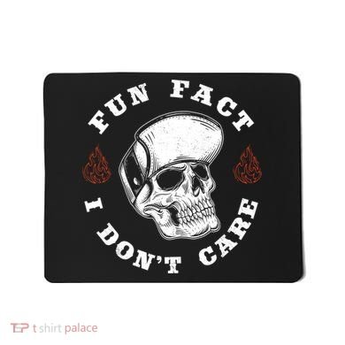 Fun Fact I Don't Care Funny Skeleton Sarcastic Mousepad