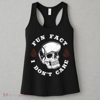 Fun Fact I Don't Care Funny Skeleton Sarcastic Women's Tank Top thumb 3