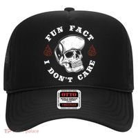 Fun Fact I Don't Care Funny Skeleton Sarcastic Hat thumb 0