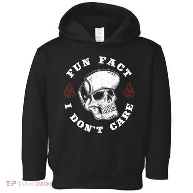 Fun Fact I Don't Care Funny Skeleton Sarcastic Toddler Hoodie