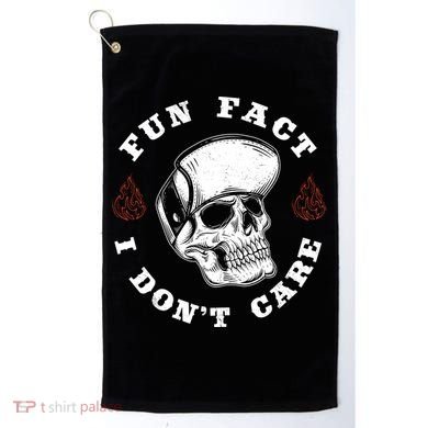 Fun Fact I Don't Care Funny Skeleton Sarcastic Golf Towel