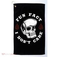 Fun Fact I Don't Care Funny Skeleton Sarcastic Golf Towel thumb 0