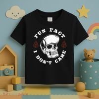 Fun Fact I Don't Care Funny Skeleton Sarcastic Toddler T-Shirt thumb 3