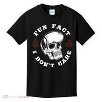 Fun Fact I Don't Care Funny Skeleton Sarcastic Kids T-Shirt thumb 0