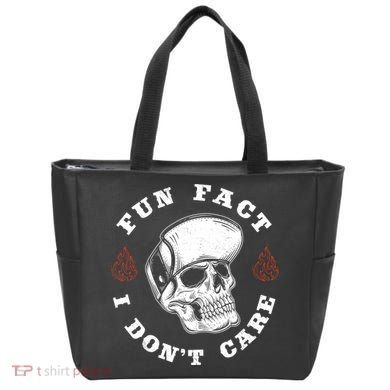 Fun Fact I Don't Care Funny Skeleton Sarcastic Bag