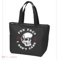Fun Fact I Don't Care Funny Skeleton Sarcastic Tote Bag thumb 3