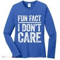 Fun Fact I Don't Care Great Gift Sarcastic Meaningful Gift Cute Gift Women's Long Sleeve Shirt thumb 0