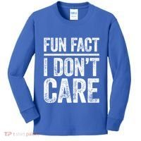 Fun Fact I Don't Care Great Gift Sarcastic Meaningful Gift Cute Gift Kids Long Sleeve Shirt thumb 0