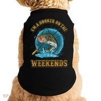 Funny Fishing I'm A Hooker On The Weekends Doggie Tank thumb 0