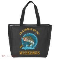 Funny Fishing I'm A Hooker On The Weekends Tote Bag thumb 0