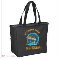 Funny Fishing I'm A Hooker On The Weekends Tote Bag thumb 2