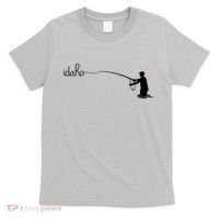 Fly Fish Idaho With White Text Trout Fishing T-Shirt thumb 0