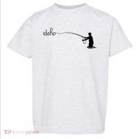 Fly Fish Idaho With White Text Trout Fishing Toddler T-Shirt thumb 0