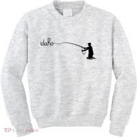 Fly Fish Idaho With White Text Trout Fishing Kids Sweatshirt thumb 0