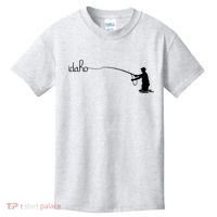 Fly Fish Idaho With White Text Trout Fishing Kids T-Shirt thumb 0