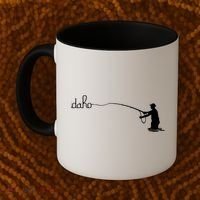Fly Fish Idaho With White Text Trout Fishing Coffee Mug thumb 2