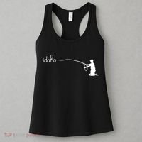 Fly Fish Idaho With White Text Trout Fishing Women's Tank Top thumb 3