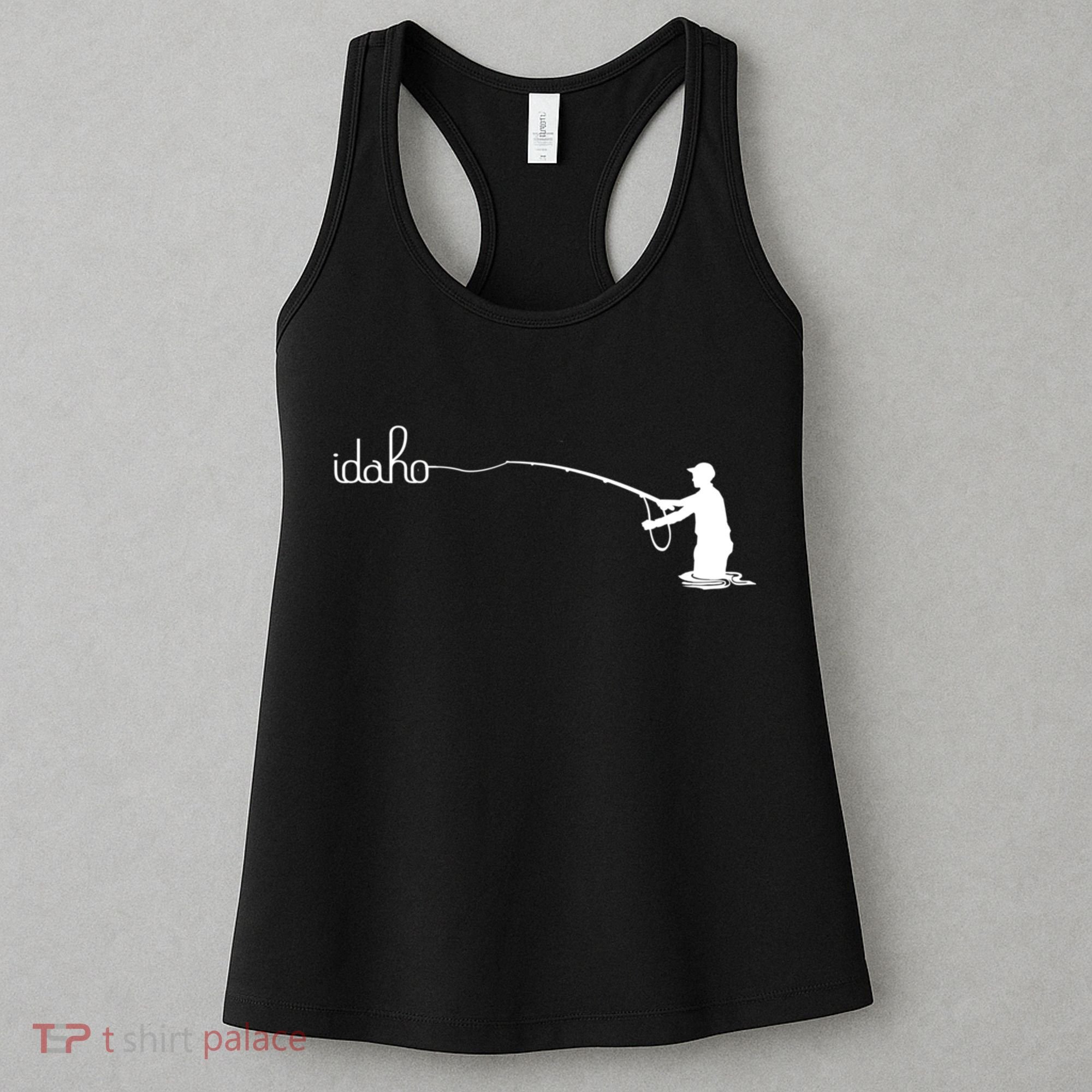 Fly Fish Idaho With White Text Trout Fishing Women's Tank Top