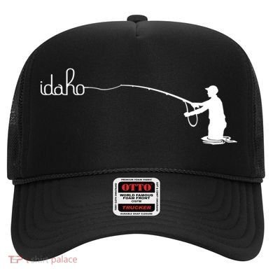 Fly Fish Idaho With White Text Trout Fishing Hat