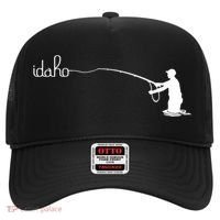 Fly Fish Idaho With White Text Trout Fishing Hat thumb 0