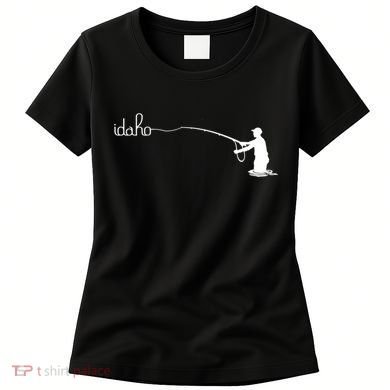 Fly Fish Idaho With White Text Trout Fishing Women's T-Shirt