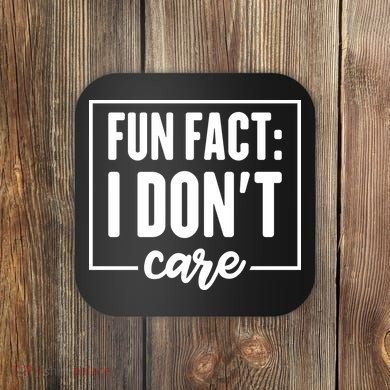 Fun Fact I Don't Care Coaster
