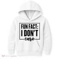 Fun Fact I Don't Care Kids Hoodie thumb 0