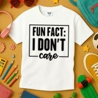 Fun Fact I Don't Care Kids T-Shirt thumb 3
