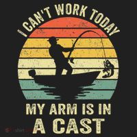 Funny Fisherman I Can't Work Today My Arm Is in a Cast Golf Towel thumb 3
