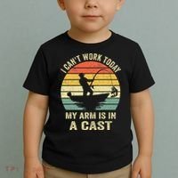 Funny Fisherman I Can't Work Today My Arm Is in a Cast Toddler T-Shirt thumb 2