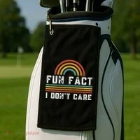 Fun Fact I DonT Care Golf Towel thumb 2