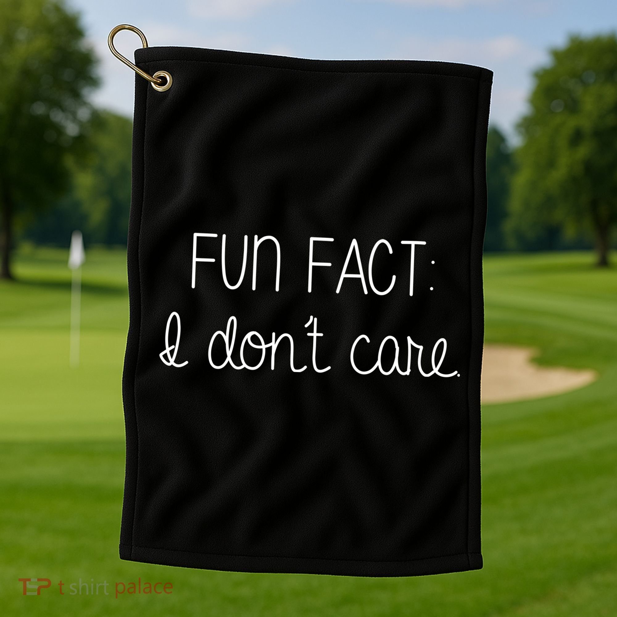 Fun Fact I Don't Care Funny Golf Towel