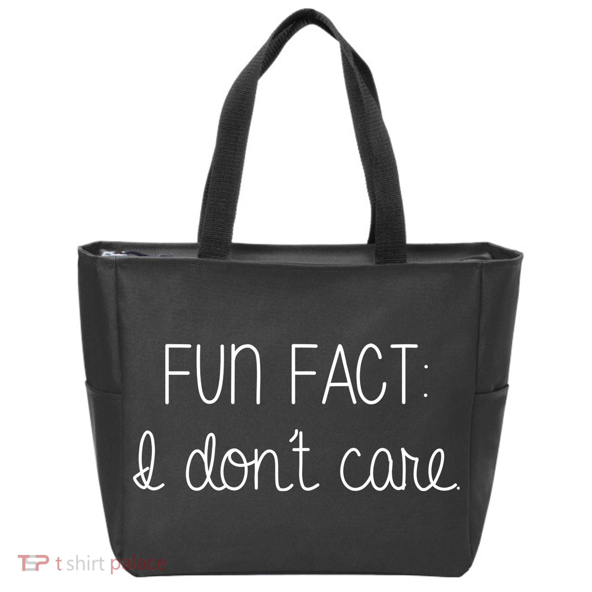 Fun Fact I Don't Care Funny Tote Bag