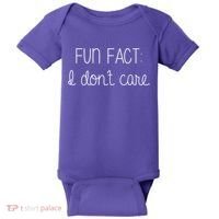 Fun Fact I Don't Care Funny Baby Bodysuit thumb 0