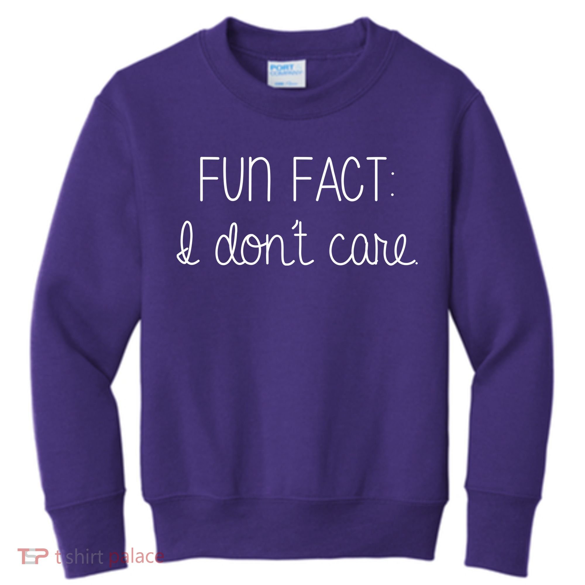 Fun Fact I Don't Care Funny Kids Sweatshirt