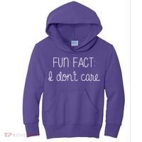 Fun Fact I Don't Care Funny Kids Hoodie thumb 0