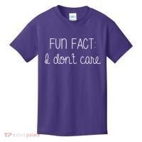 Fun Fact I Don't Care Funny Kids T-Shirt thumb 0
