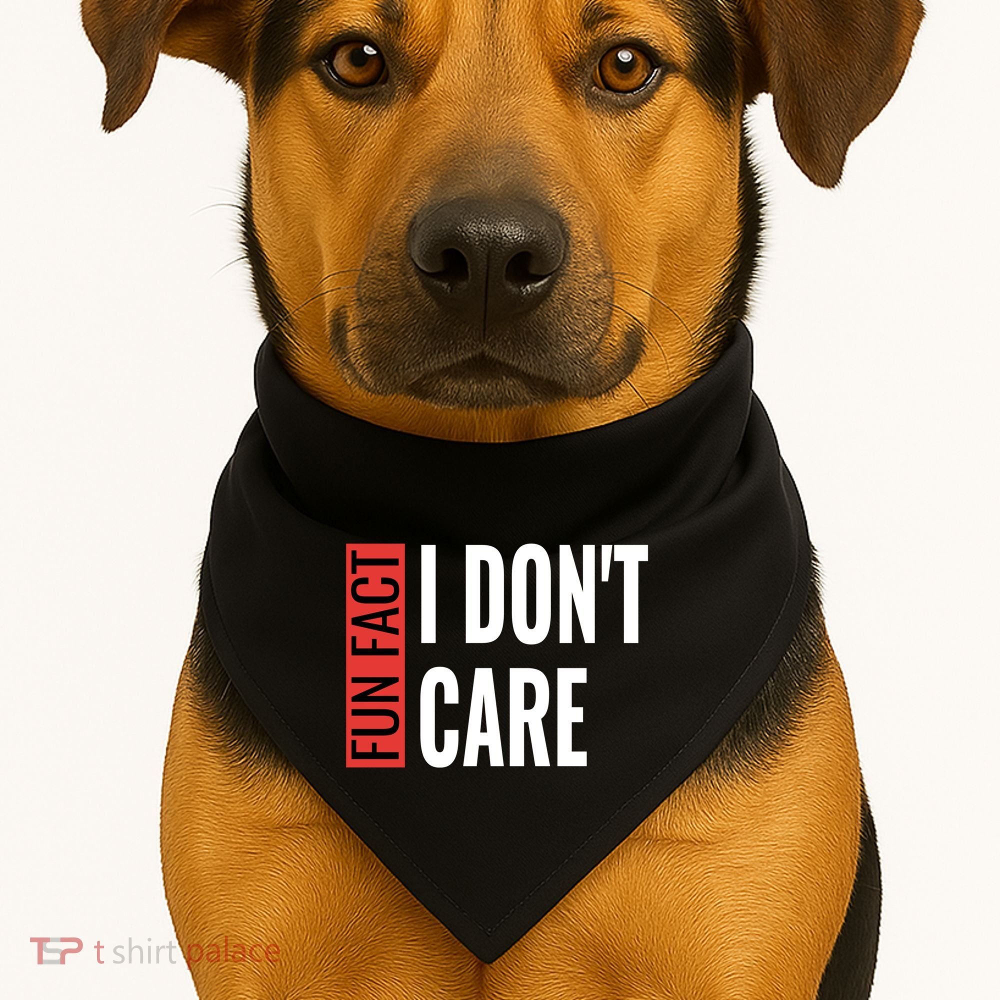 Fun Fact I Don't Care Sarcastic Saying Humorous Great Gift USA-Made Doggie Bandana