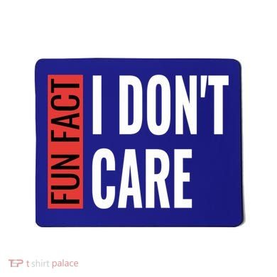 Fun Fact I Don't Care Sarcastic Saying Humorous Great Gift Mousepad