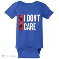 Fun Fact I Don't Care Sarcastic Saying Humorous Great Gift Baby Bodysuit thumb 0