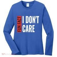 Fun Fact I Don't Care Sarcastic Saying Humorous Great Gift Women's Long Sleeve Shirt thumb 0