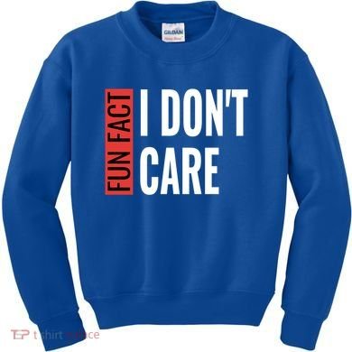 Fun Fact I Don't Care Sarcastic Saying Humorous Great Gift Kids Sweatshirt