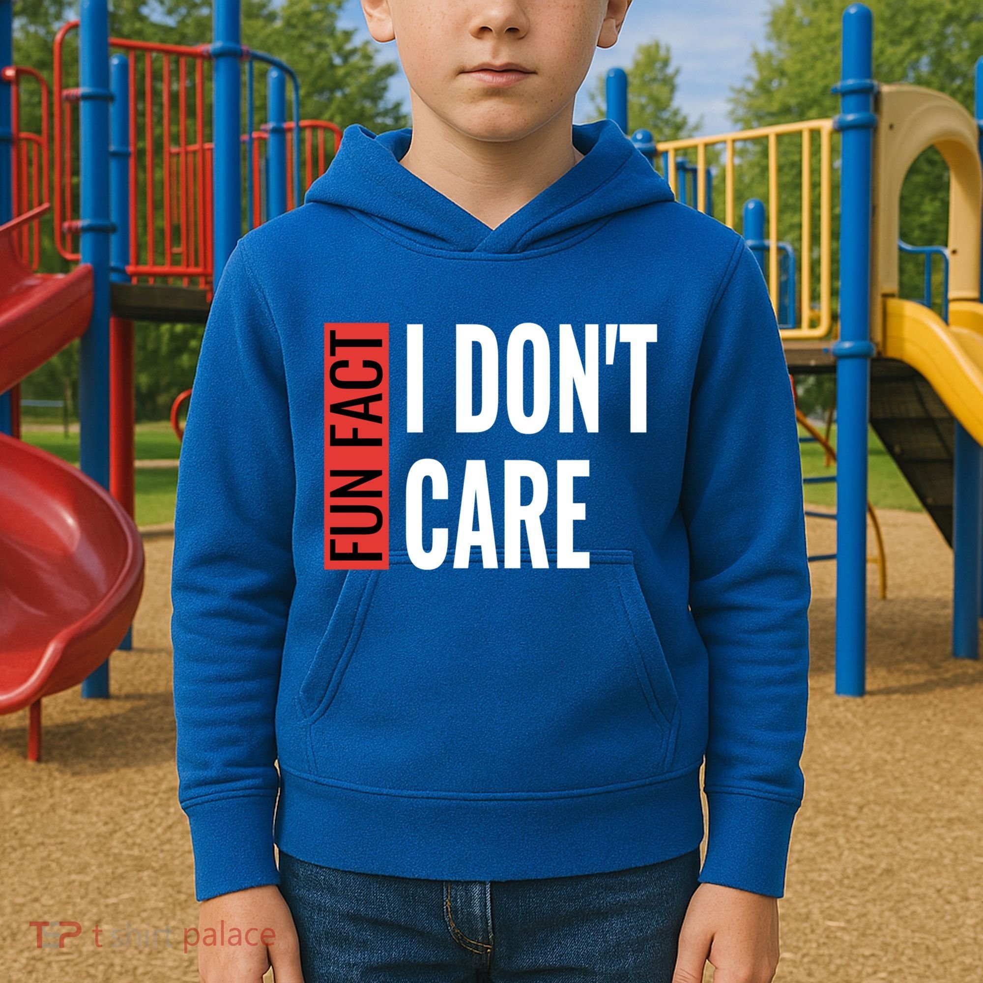 Fun Fact I Don't Care Sarcastic Saying Humorous Great Gift Kids Hoodie