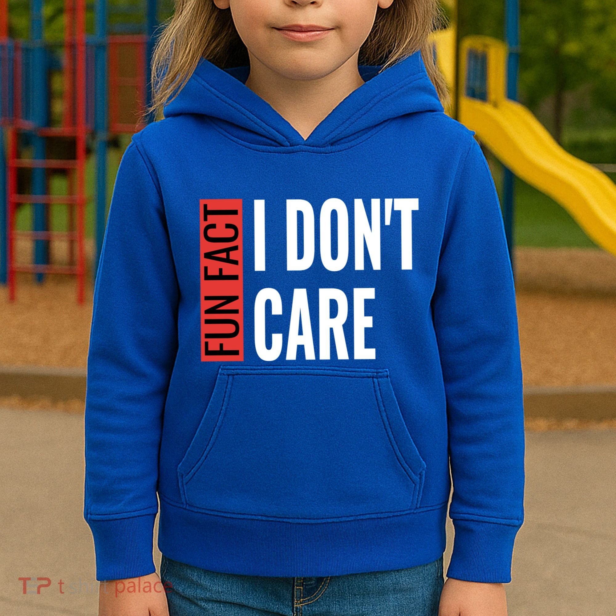 Fun Fact I Don't Care Sarcastic Saying Humorous Great Gift Kids Hoodie