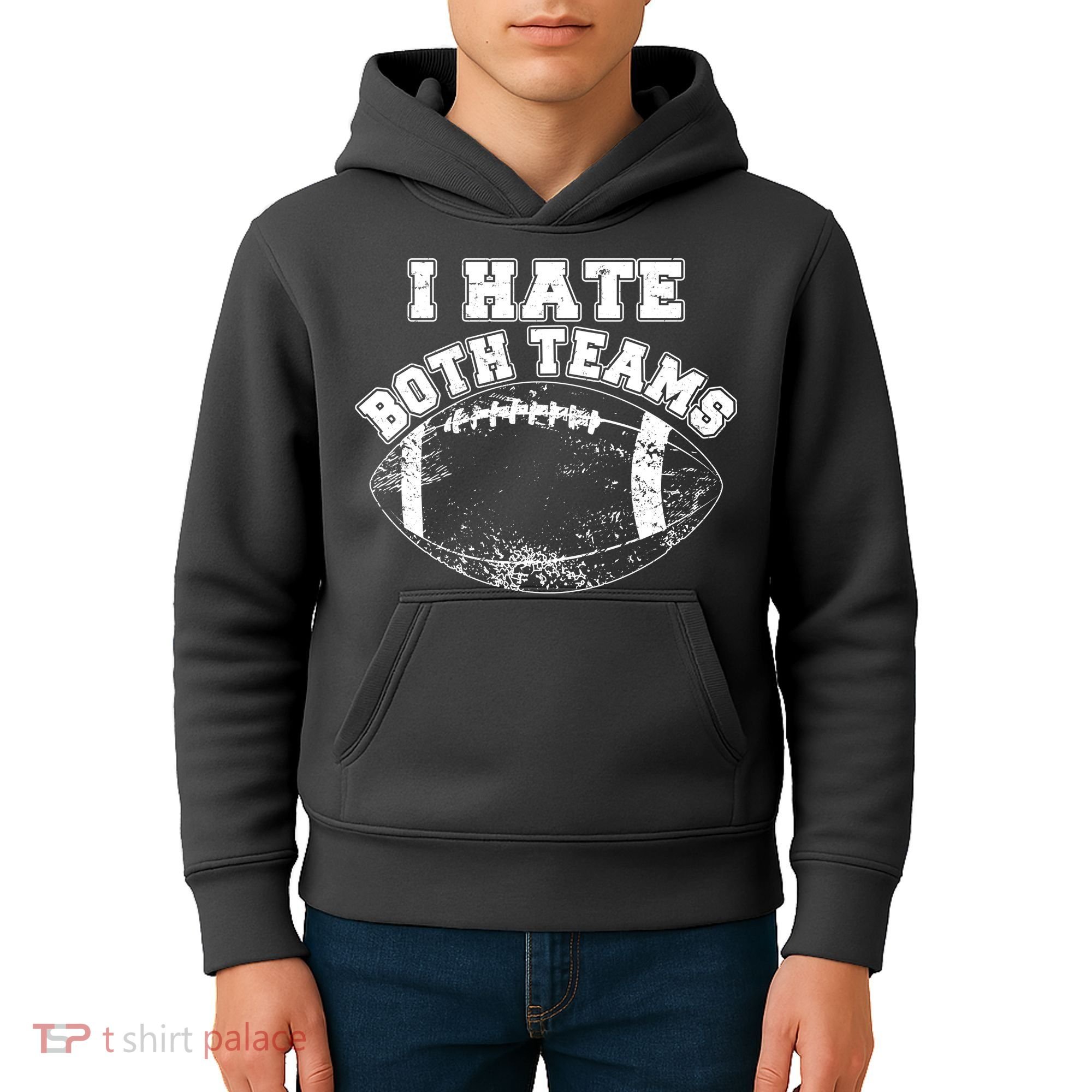 Funny Football I Hate Both Teams Kids Hoodie