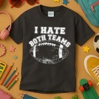 Funny Football I Hate Both Teams Kids T-Shirt thumb 3