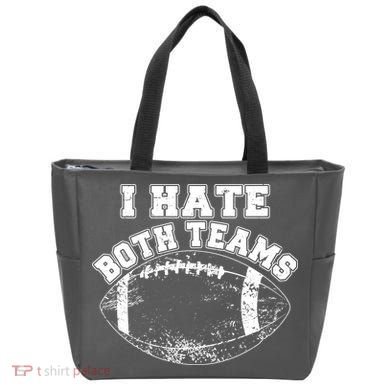 Funny Football I Hate Both Teams Tote Bag